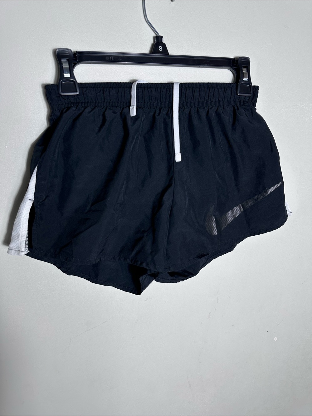 Nike Black Athletic Shorts with White Drawstring